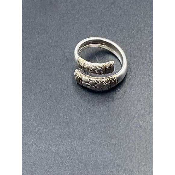 Wallace Sterling Silver Gold Accent Aegean Weave Bypass Band Ring Sz 6.5 6.2g‎ - Picture 8 of 15